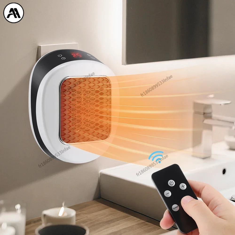 سخان سيراميك يعمل بالتحكم عن بعد، تصميم قابس حائط لتدفئة غرفة النوم والمكتب #1
