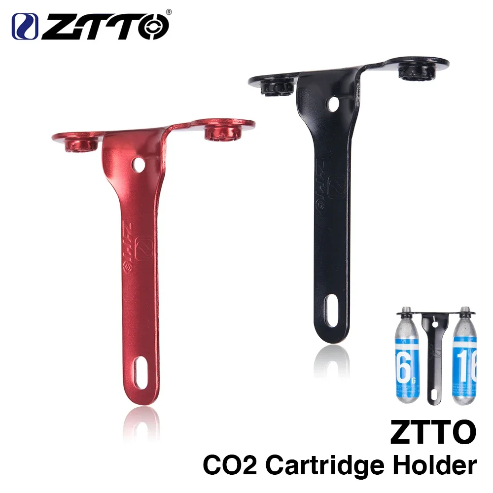 ZTTO Bicycle CO2 Cartridge Holder Bottle Cage Mount Bracket Hold 2x Control Blast CO2 Air Tank Carbon Dioxide for Road bike MTB