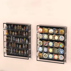 Transparent Acrylic Round Coin Storage Box Badge Collection Display Cabinet Commemorative Coins Storage Organiser