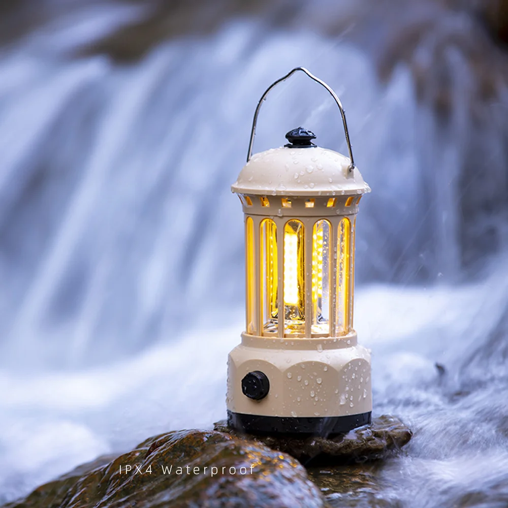 Luz LED recargable para acampar al aire libre, luz de humor para tienda, luz nocturna creativa, linterna de caballo Retro para fiesta, Camping y balcón