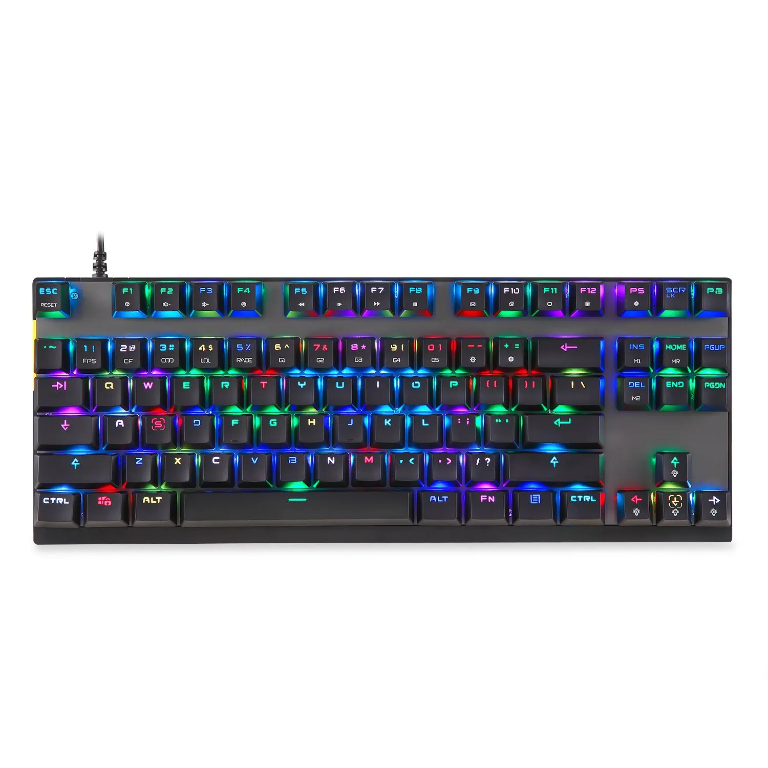 

CK82 Mechanical Keyboard RGB LED Backlight USB Wired 87 Keys Blue/Red Switch Gamer Custom Code keyboards For PC Laptop