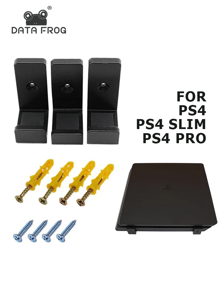 DATA FROG 3Pcs/set Wall Mount Bracket Holder For PS4 Console Host Rack Game Storage Hook with Screw For PS4 Pro/Slim Accessories