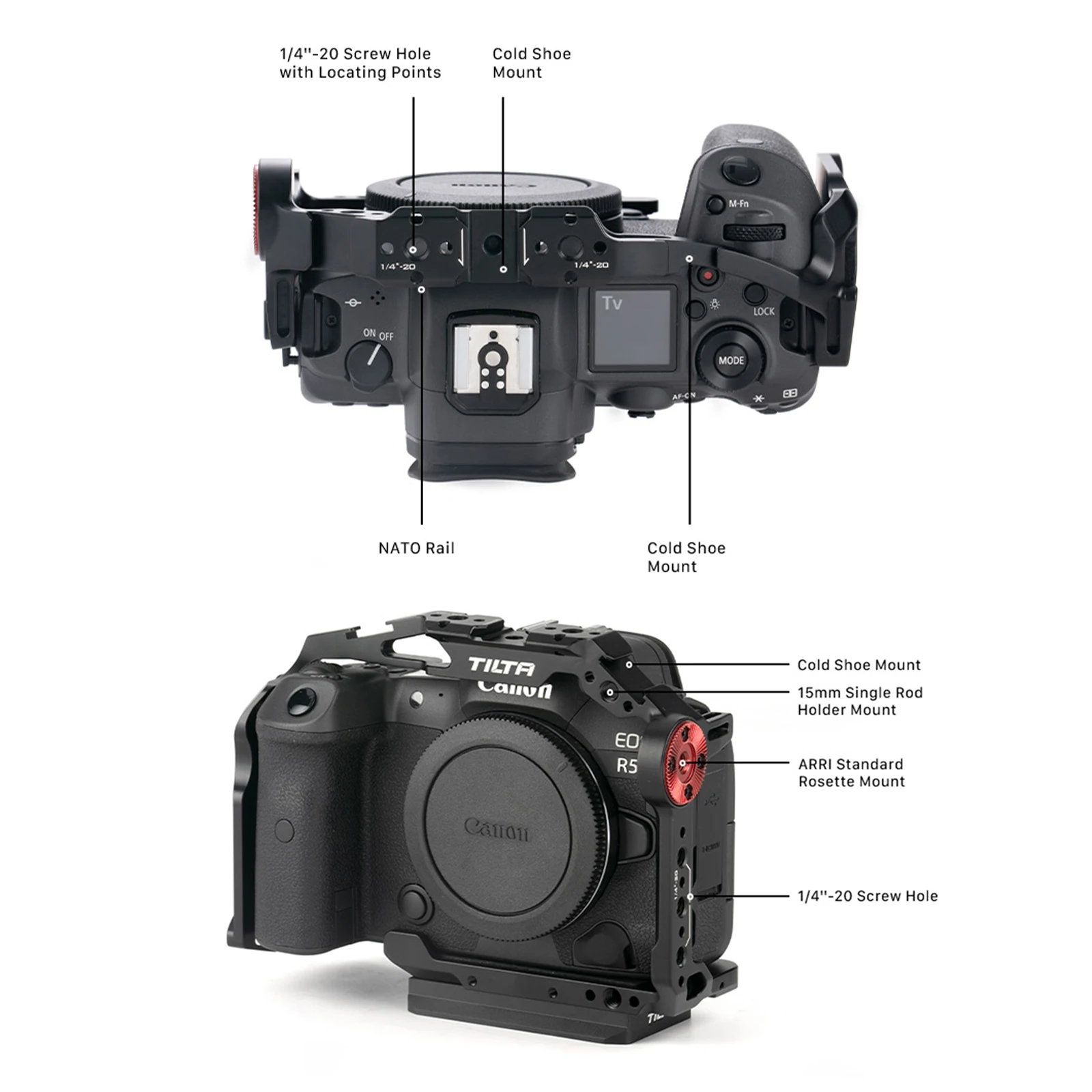 Mới TILTA TA-T22-FCC-V2 Full Khung Máy Ảnh Cho Canon R5/R5C/R6 V2 Với Máy Ảnh DSLR Đen Bộ Phụ Kiện Chụp Ảnh