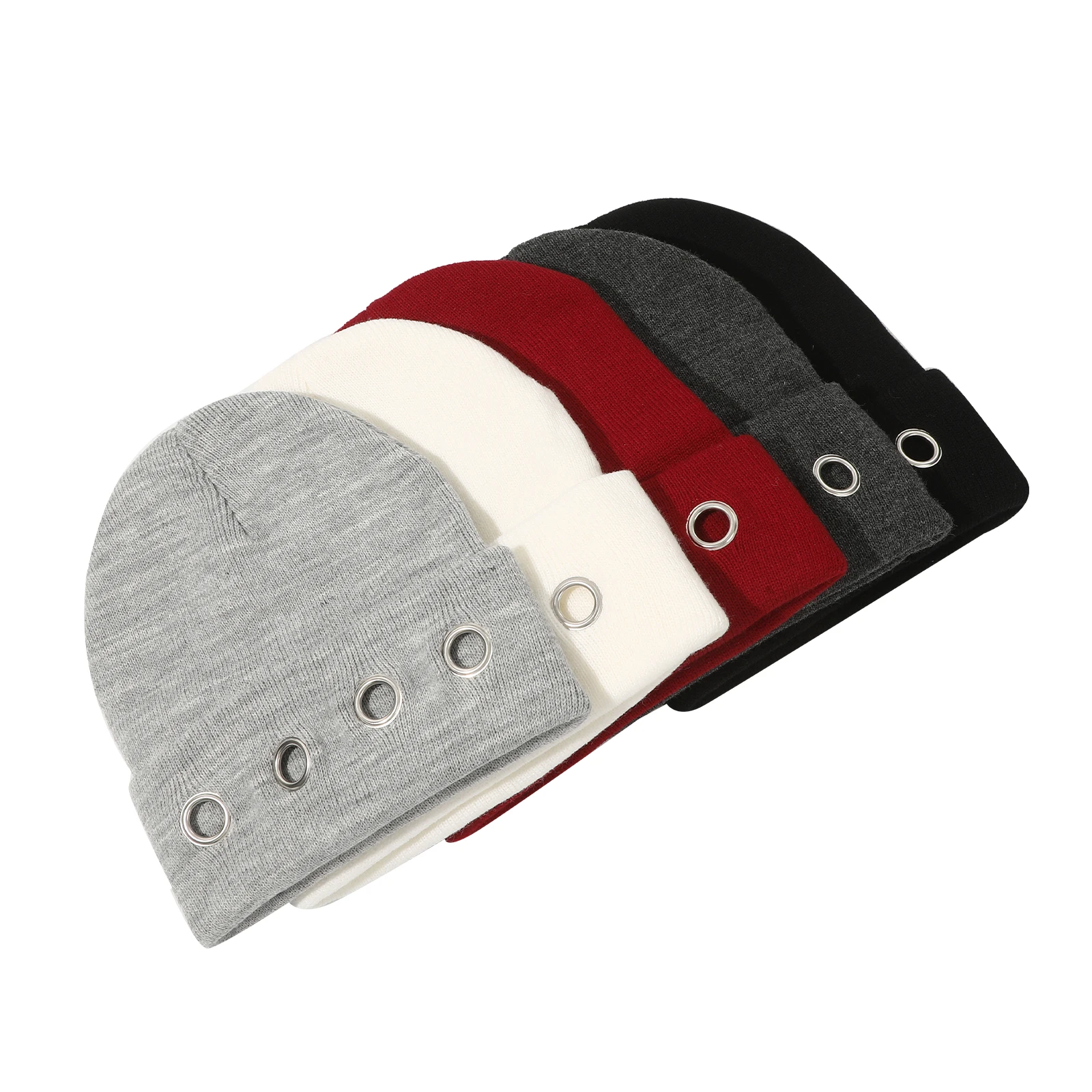 

1pc Fashion Solid Color Knitted Cap Autumn Winter Warm Hat Thick Soft Windproof Outdoor Headwear For Women Ladies Caps Turban