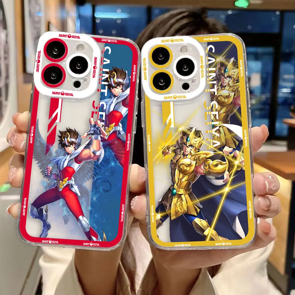 Capa Transparente S-Saint S-Seiya Omega para iPhone Apple 17 AIR 16E 16 15 14 12 13 11 Pro 8 7 Plus Max, Capa de TPU DIY