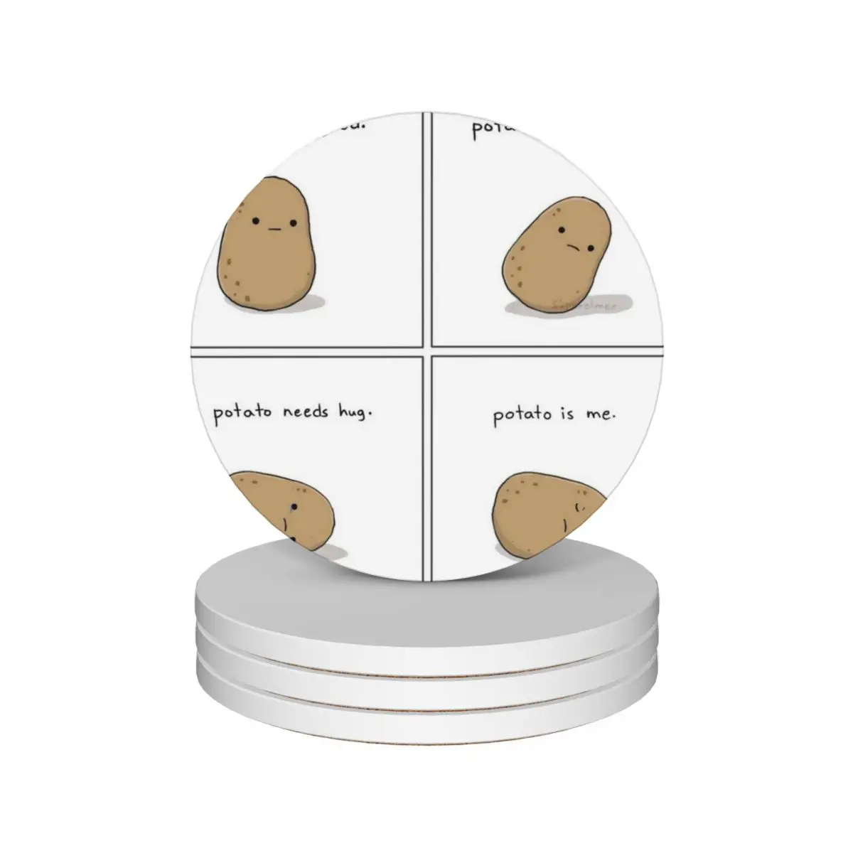 

Potato is you Ceramic Coasters (Set of 4) Cup mat ceramic Coasters