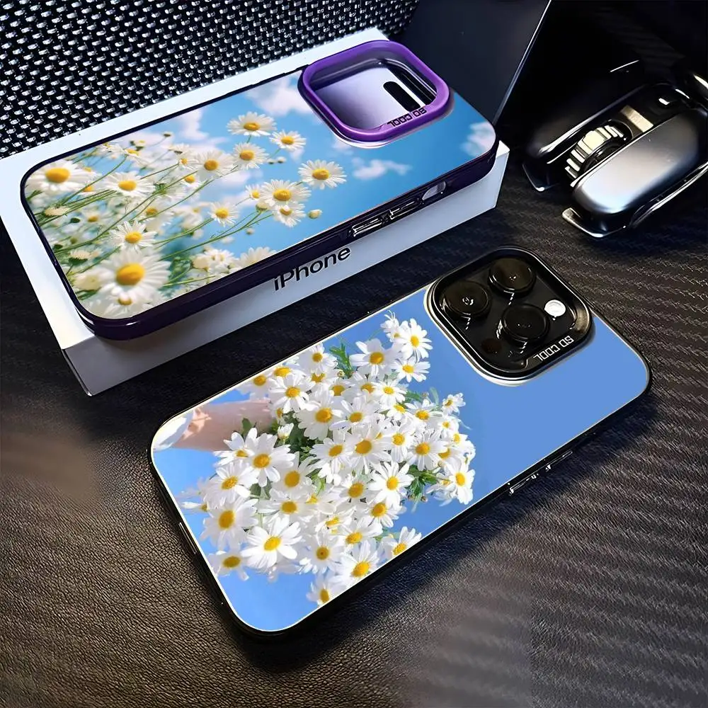 

Little Daisy Phone Case For iPhone 16,15,14,13,12,11,Mini,Pro,MAX Purple Matte Shockproof Cover