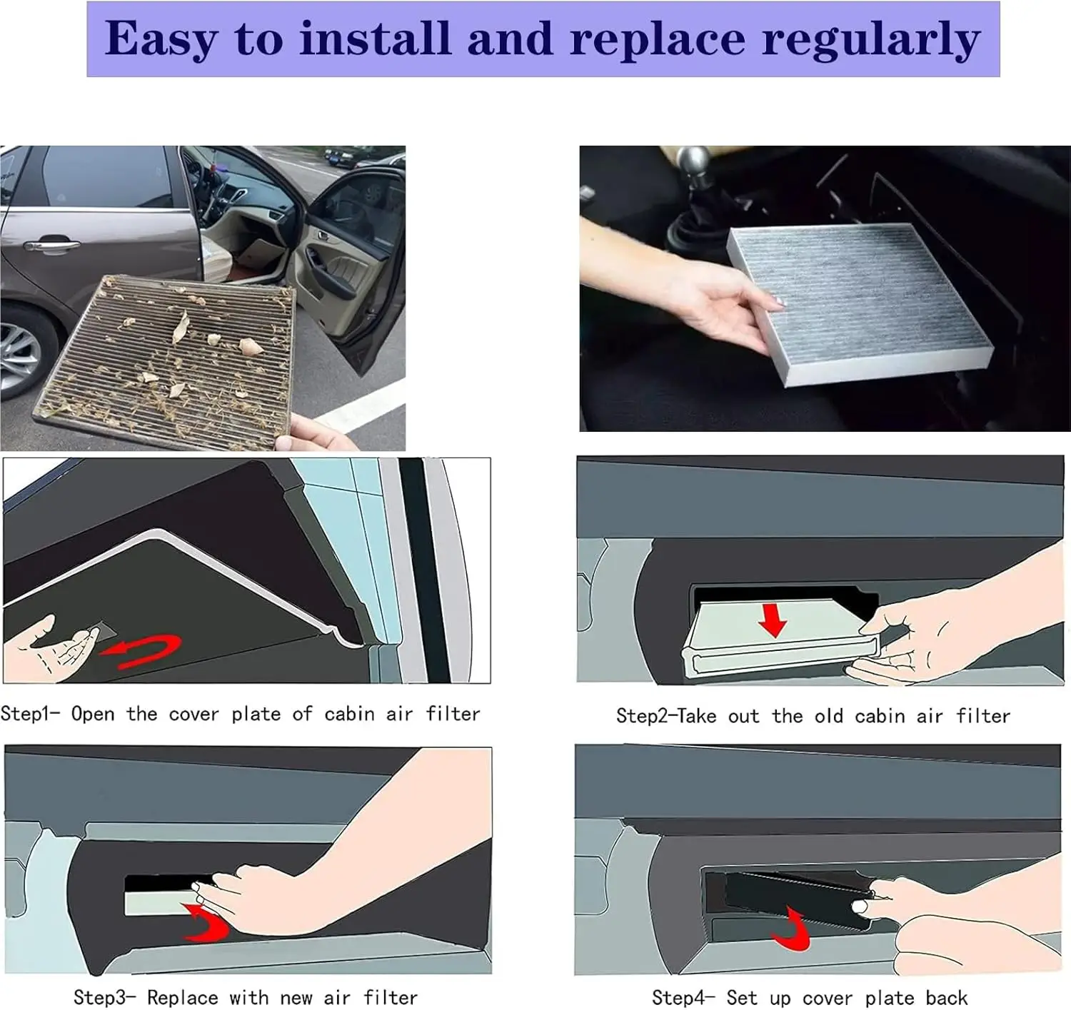 Filtro aria abitacolo GF182 per Civic,HR-V 2016-2024, Clarity 2017-2021, CR-V 2017-2024, CR-Z 2011-2016, adatto ai 2009-2020, Odyssey 2018-