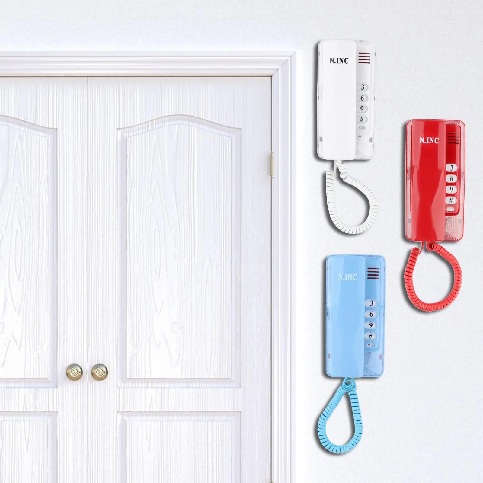 Mini Wall Phone Corded Powered by Telephone Line Space Saving Reset for Home