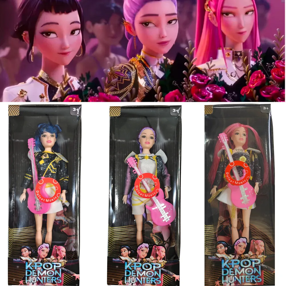 

2025 Demon Hunters Live-Action Kpop Figure Toy Rumi Mira Zoey Mira Theme Song Of Colorful Lights Birthday Gifts For Girls