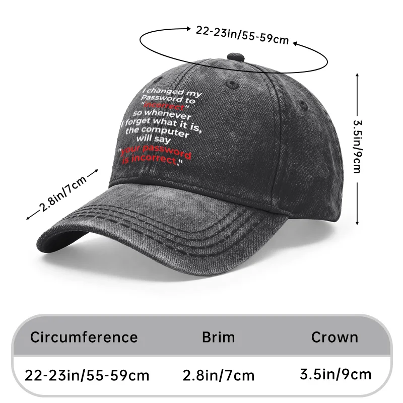 1 Piece Unisex Vintage Washed Baseball Cap with Computer Humor 