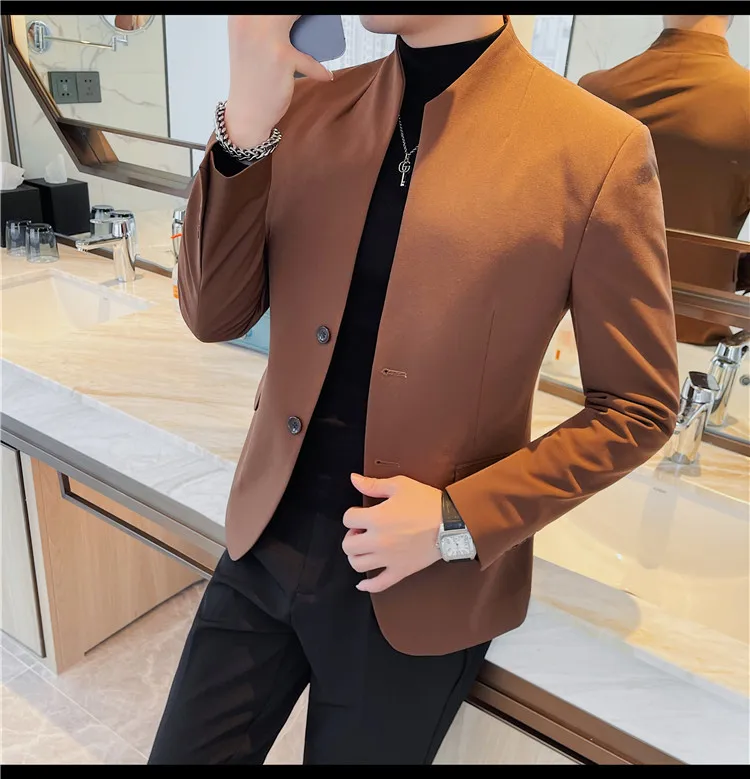 

Мужской костюм-пиджак Slim Fit 2026: модный, элегантный, универсальный, высококачественный, с воротником, для банкетов и повседневной носки
