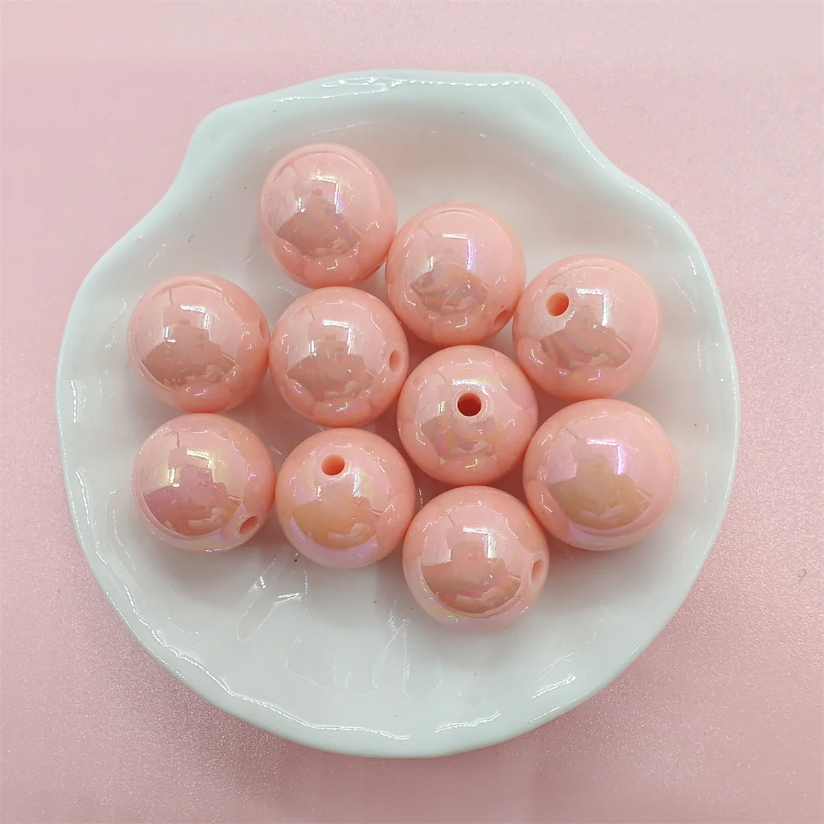 10pcs 16mm AB Magic Color Big Round Beads Bracelet Necklace Jewelry Accessories Beaded Materials