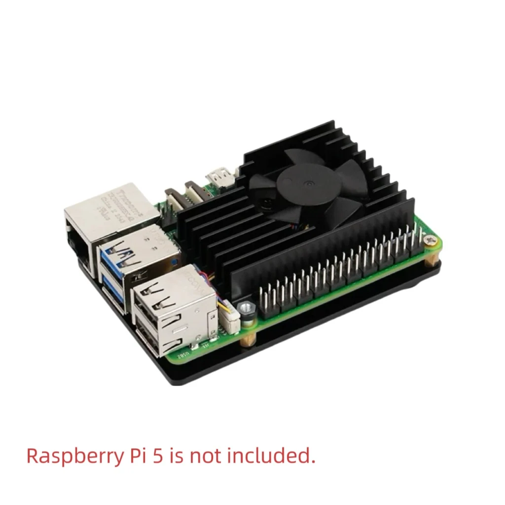 Raspberry Pi 5 Ultra-Slim Case with Fan - Active Cooling & Convective Heat Dissipation Vents