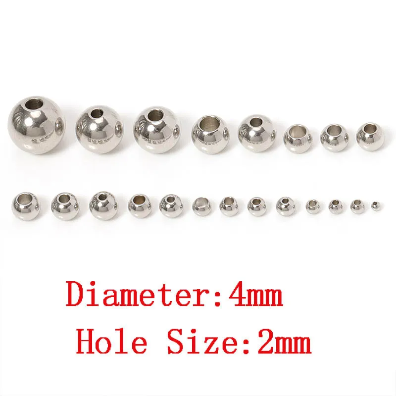 100 stks 2/3/4/5/6/8/10mm Metalen Spacer Kralen Ronde Kralen voor DIY Armband Sleutelhanger Hanger Sieraden Maken Accessoires