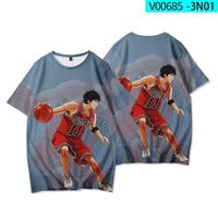 Anime Slam Dunk Rukawa Kaede Printed 3D T-shirts Summer Men Women Basketball Team Uniform kids Short Sleeve Cosplay Top Clothing