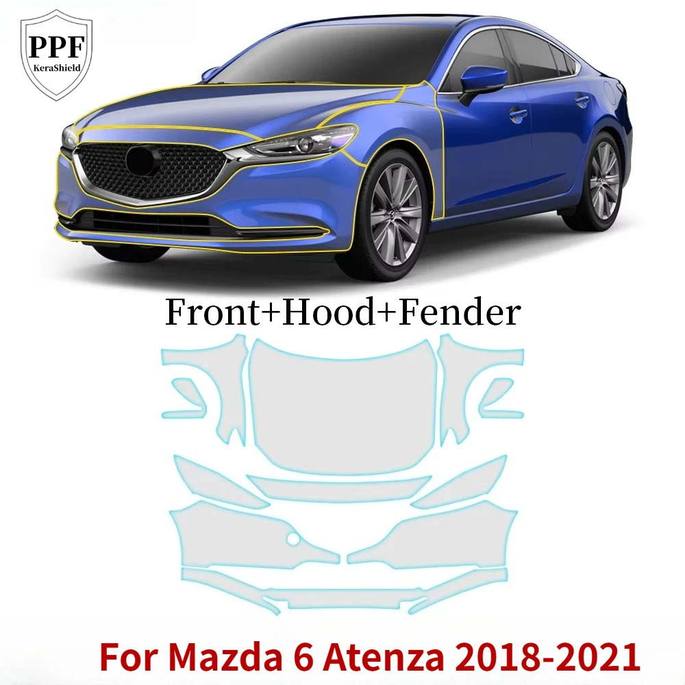 

TPU Car Paint Protection Film For Mazda 6 Atenza 2018-2021 Clear Matte Cover Pre-cut PPF Anti-Scratch Resistant Repairable Bra