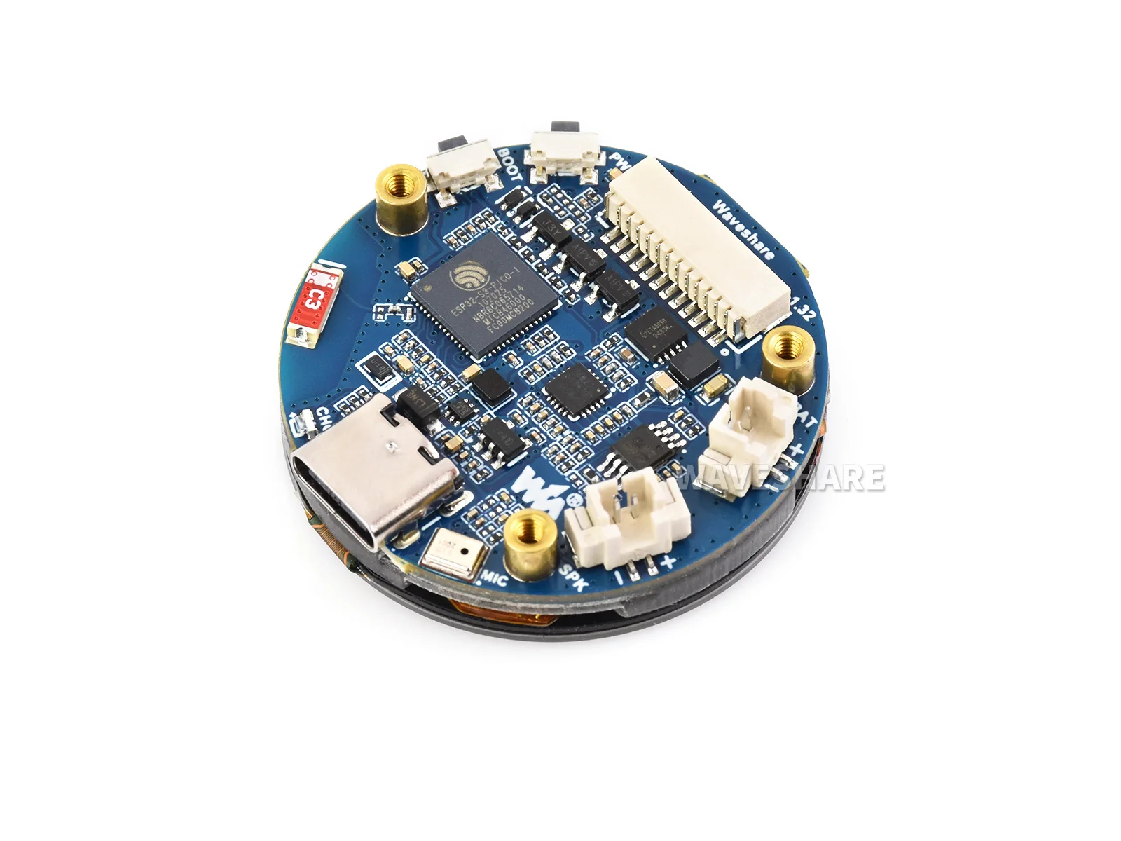 ESP32-S3 1,32 Zoll AMOLED Rundes Touch-Display-Entwicklungsboard, 466 x 466 Pixel, QSPI-Schnittstelle, unterstützt WLAN und Bluetooth 5