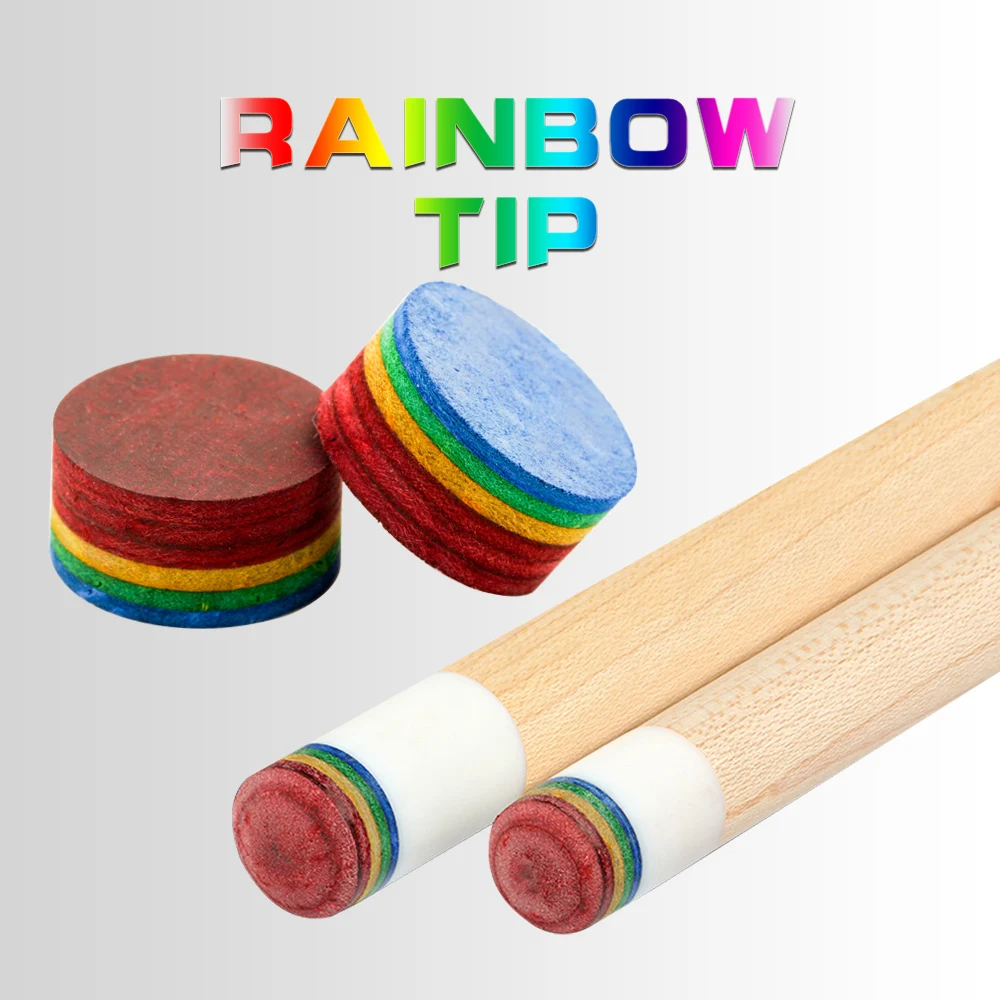 

Rainbow Tip Billiards Pool Cue Tip, Multi-Layers Cue Stick Tip, Professional Durable Billiard Accessories for Dropshippers, 12mm