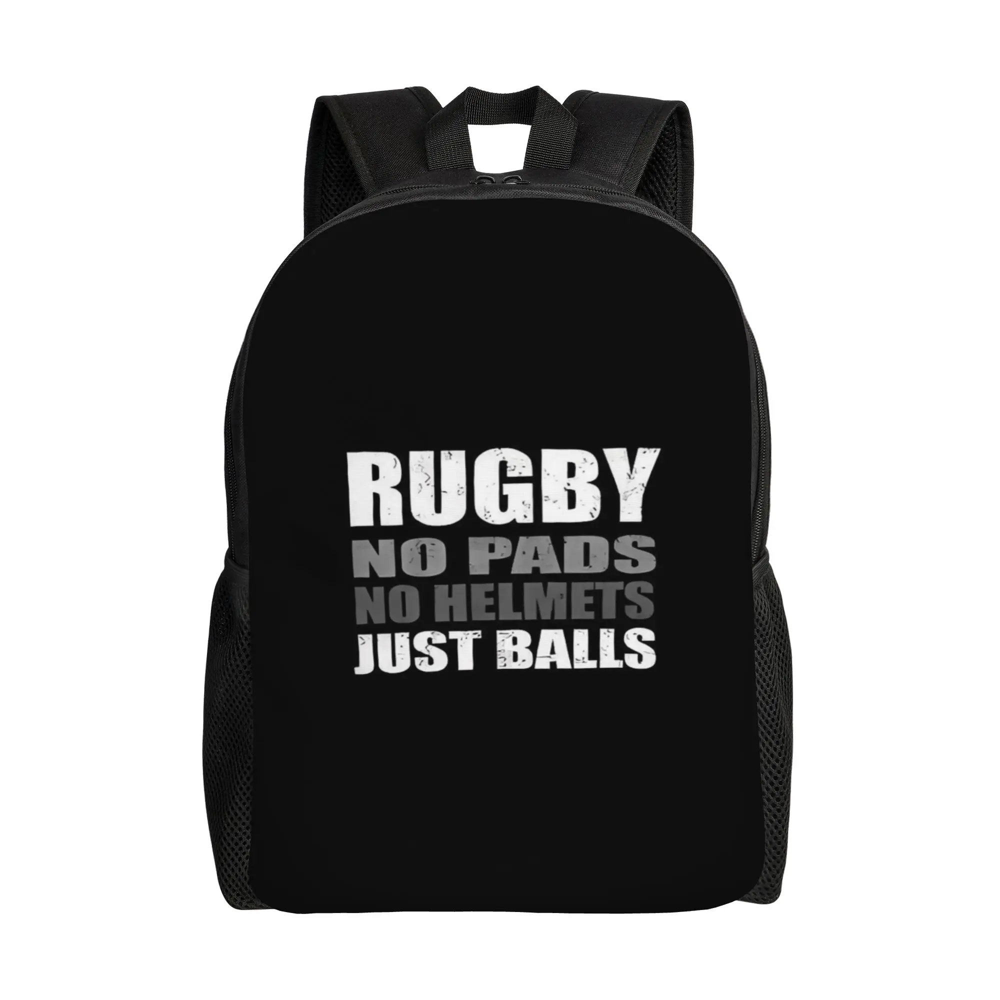 Back to school season Personalised Rugby No Pads No Helmets Just Balls Bookbag  Female Backpack