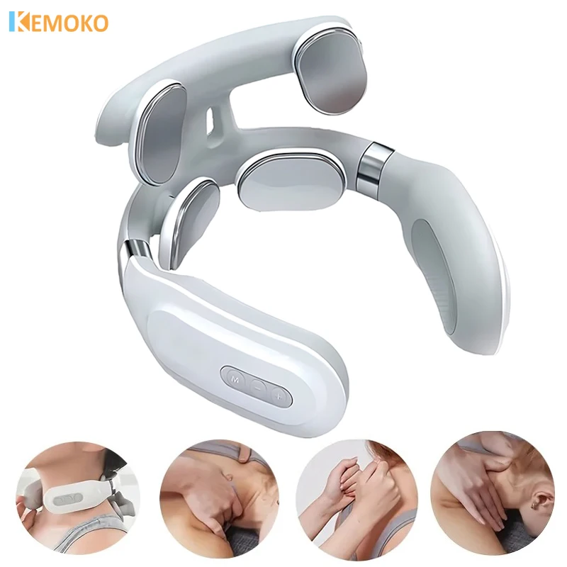 Neck Massage Machines Intelligent Electric, Rechargeable, Heating, Hot Pressing, Magnetic Pulse Neck Massage Instrument