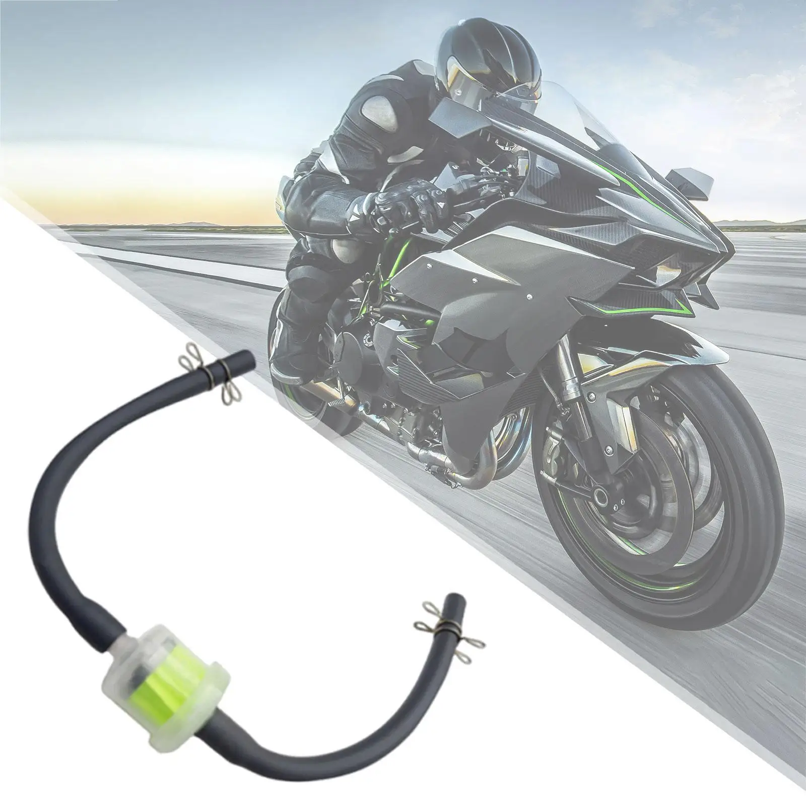 

Inline Filter Cup Fuel Petrol Inline Filter Tube Gas Oil Pipe for Mini Moto