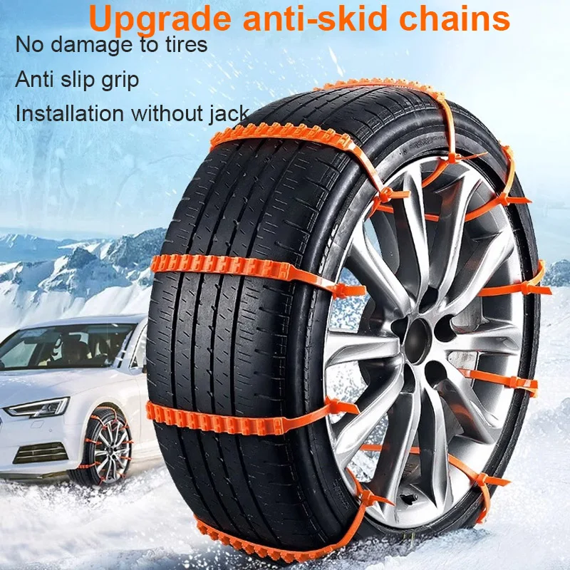 2PCS Car Thickened Nylon Anti Skid Snow Chain Tyre Chain Set Wheel Ties Belts Tires Chains Winter Anti-Slip Car Accessories