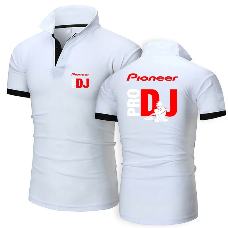 2024 Spring Autumn Men's DJ Pioneer PRO Logo Print High Quality Lapel Collar Design Solid Color Popular Quick Drying Polo Shirts