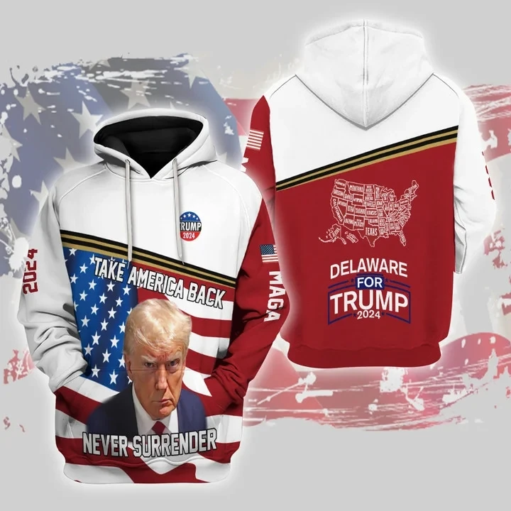 2024 Latest Donald Trump Supporter Hoodie 3D Printed American Flag Trump Photo Casual Pullover Hoodie Mens Plus Size Sweashirt