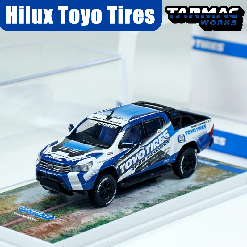 TARMAC WERKT 1/64 Hilux Toyo Banden Legering Motorvoertuig Speelgoed spuitgieten Metalen Model Collectie Jongen Kerstcadeaus