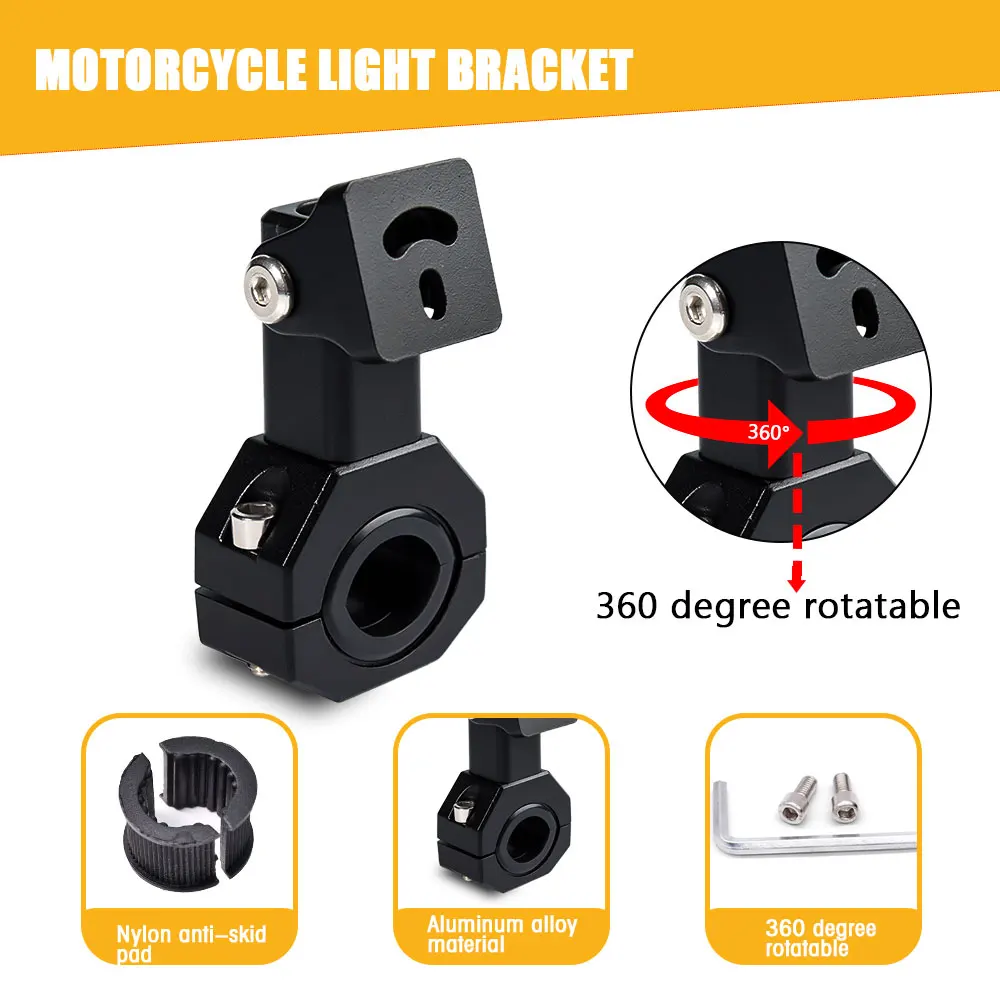 Universal Motorcycle LED Brackets Parts 29mm 88mm Bumper Modified Sponge Clamp Led Light Bracket Mount Kit For Work Light