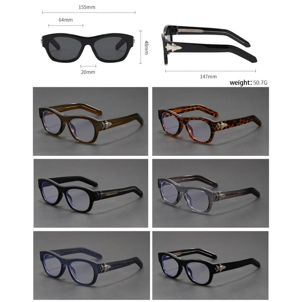 Vintage Thick Frame Blue Light Blocking Glasses with Metal Lock Decor Retro Oval Eyeglasses for Women Men Anti UV Computer Glass view 6
