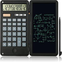 Calculator, 12-Digit  Mute Desktop Calculators with 6 inch Writing Tablet, Solar and Battery Dual Power for Office, School, Busi