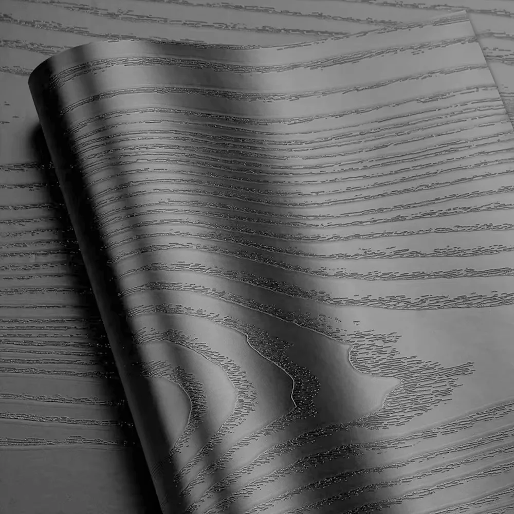 40cm Black Wood Peel & Stick Self-Adhesive Film, Real Wood Tactile Sensation for Furniture & Easy Clean Surfaces