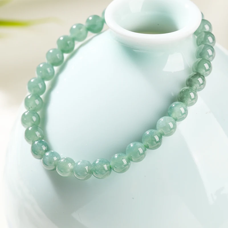 6mm Genuine Natural Guatemala Jadeite Beaded Bracelet for Women Luxury Elegant Energy Healing Elastic Bangles Girlfriend Gifts view 3
