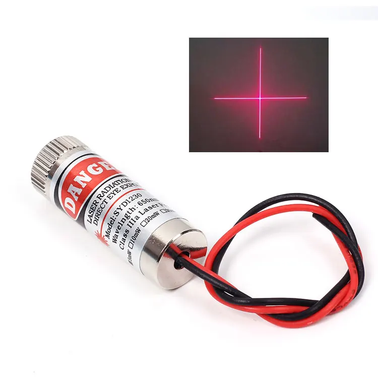 DIY Head Glass Lens Focusable Industrial Class Adjustable Beam 650nm 5mW Cross Laser Module