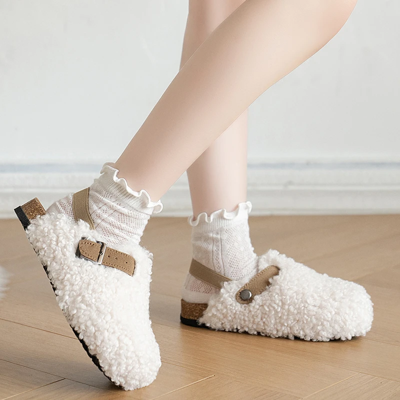 2024 Nieuwe Winter platte suède platte schoenen voor meisjes warme antislip hakken meisje schoenen Diverse slippers maat 26-36