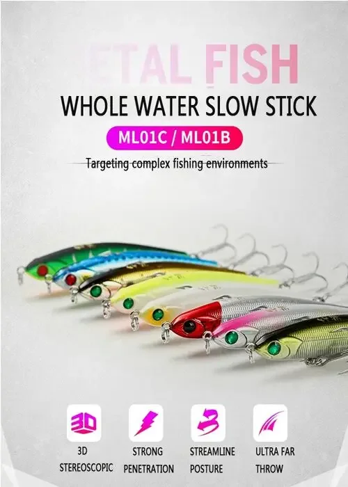 POPULAR 70MM 7G hard fishing lure WHOLE WATER  pencil with 3D eyes