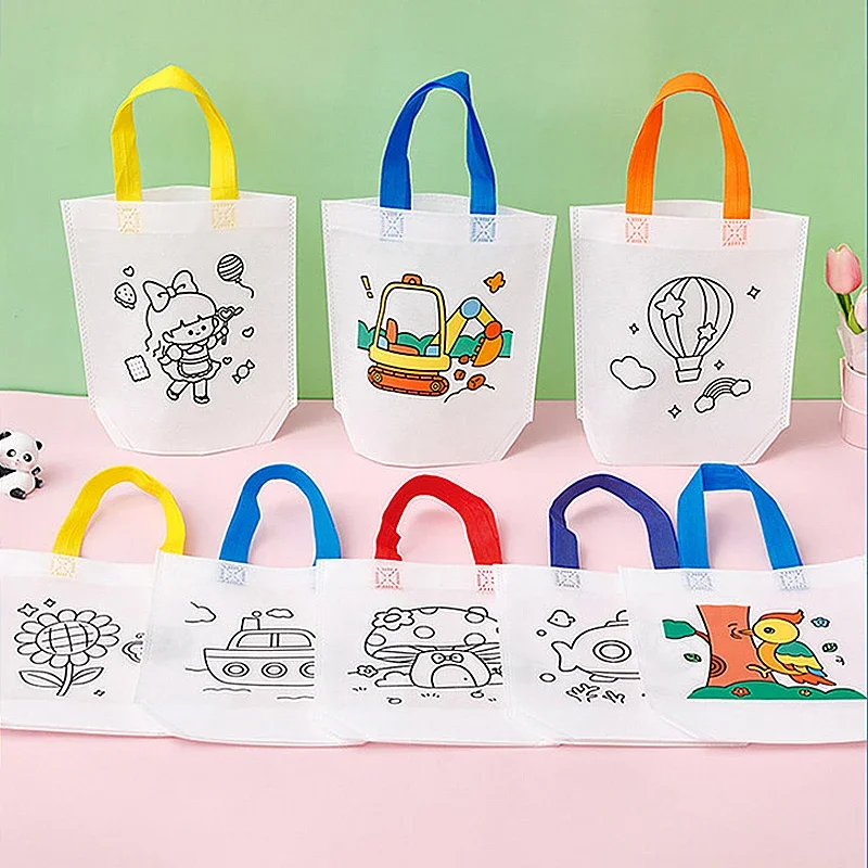 5 losowych torebek z kolorowankami + 12 kolorów pisaków akwarelowych Zestaw do samodzielnego malowania dla dzieci Materiały plastyczne dla dzieci Upominki na przyjęcia Prezent