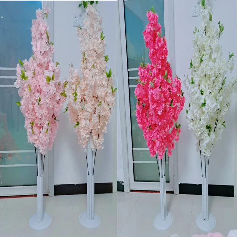 4/6/10 PCS Wedding Backdrop Decoration Cherry Tree Dense Sakura Runer Aisle Road Cited For Christmas Baby Shower Site Layout