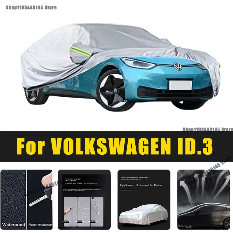 

Full Car Covers Outdoor Sun UV Protection Dust Rain Snow Oxford cover Protective For VOLKSWAGEN ID.3 Accessories car umbrella
