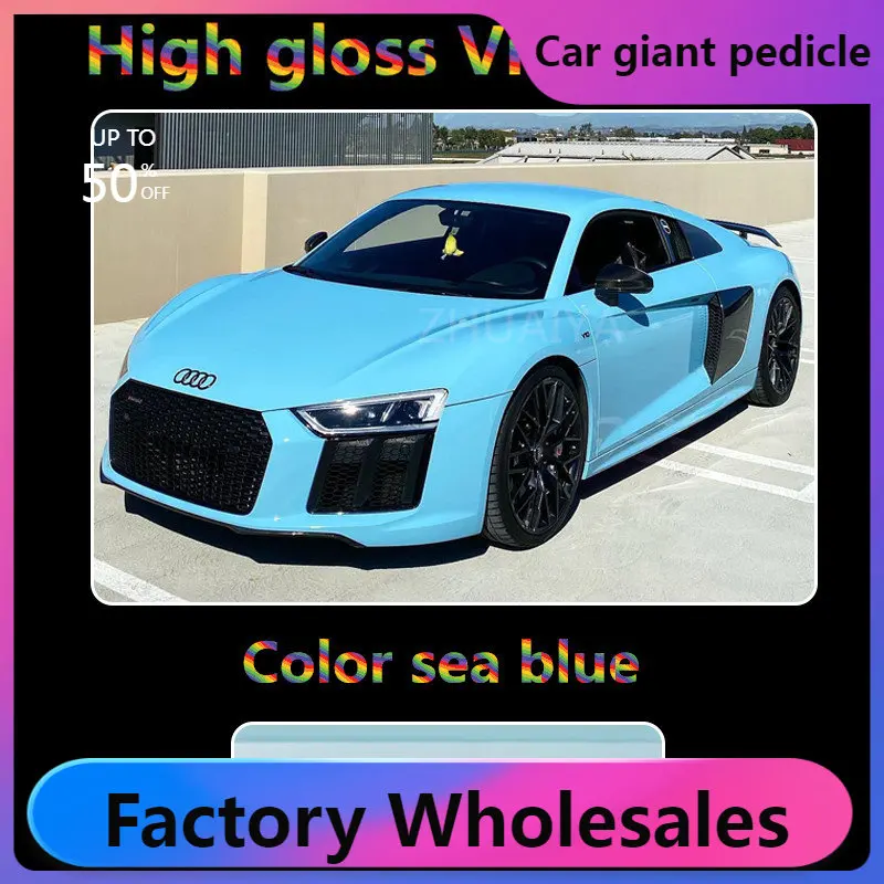 

Highest quality super gloss Aquamarine wrap true Gloss vinyl wrap for Vehicle wrap quality Warranty ZHUAIYA