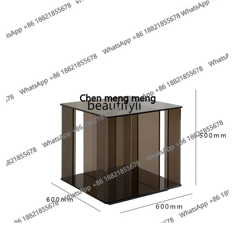 Italian minimalist tempered glass tea table post-modern rectangular sofa coffee table designer personalized coffee table H