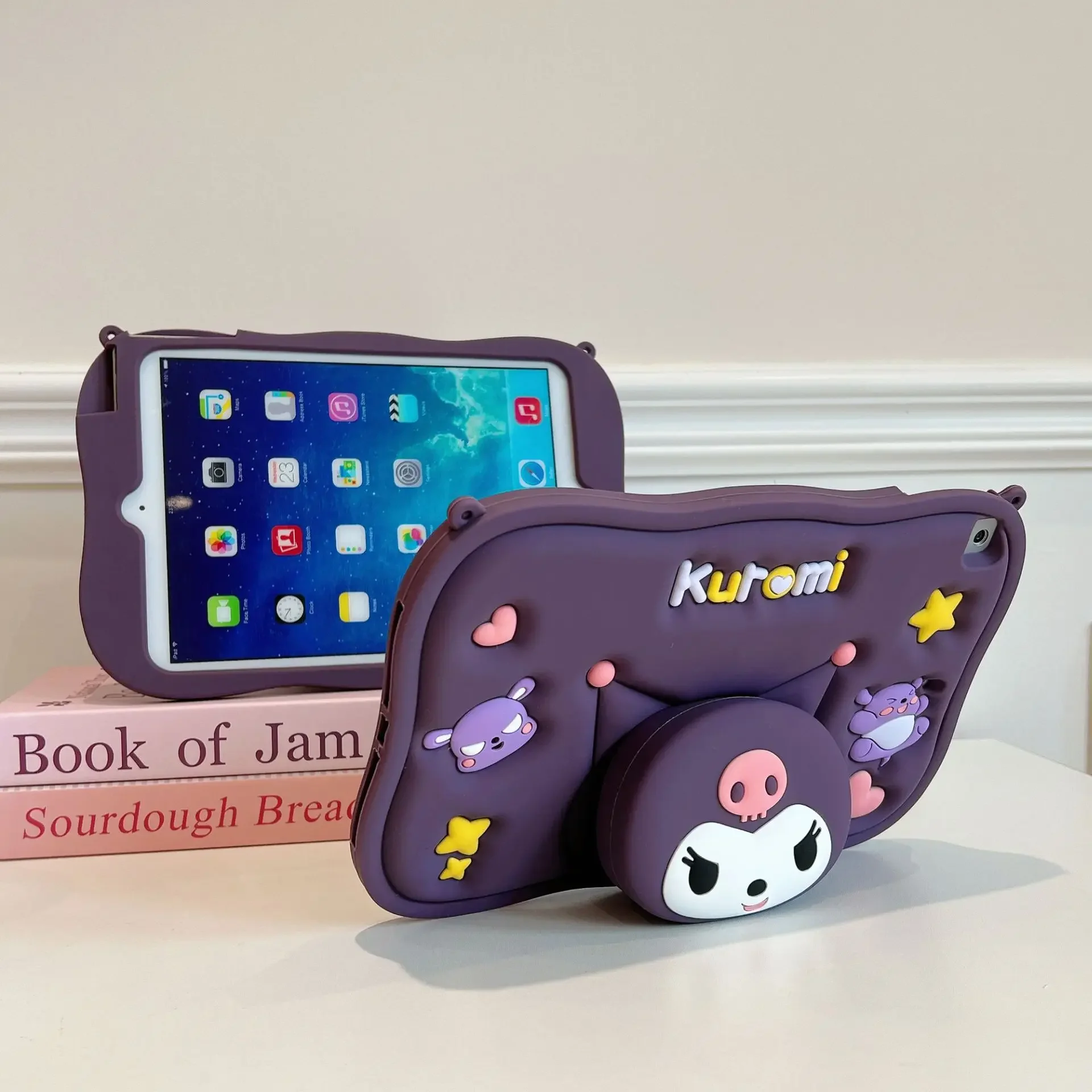 Мультяшный чехол Kuromi Sanrio для iPad Mini 6 5 4 9,7 Air 3 4 5 10 Gen 10,9 2020 2022 Pro 11 дюймов, 3D подставка, силиконовый чехол