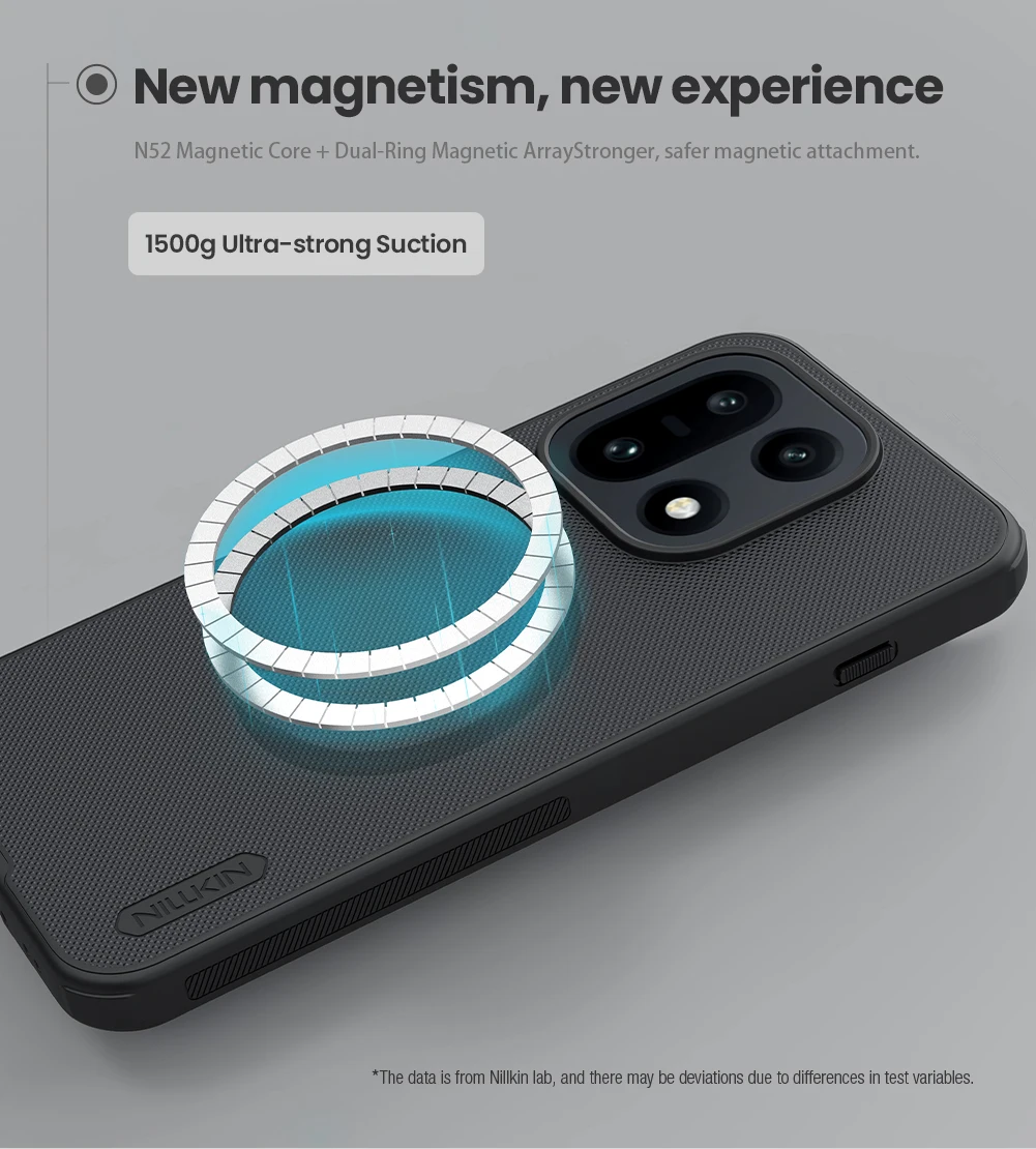 

For OnePlus 15 Nillkin Case Magnetic Frosted Pro Magsafe Matte Full 360 Soft Frame Back Cover