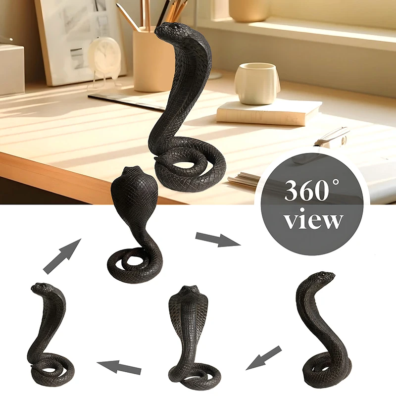 2025 Year Of The Snake Figurine Simulation Snake Ornaments Resin Statue For Living Room Desk Shelf Home Decoration