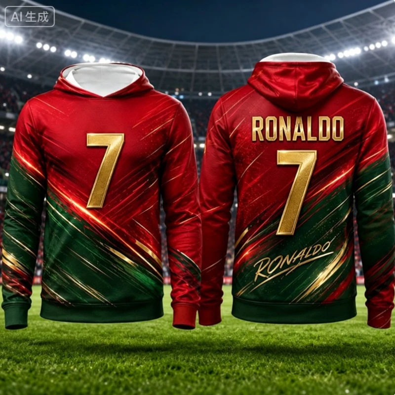 Men's Women's Hoodie Ronaldo #7 Print Hoodies for Men Autumn Long Sleeve Sweatshirt Casual Football Pullover Streetwear Harajuku