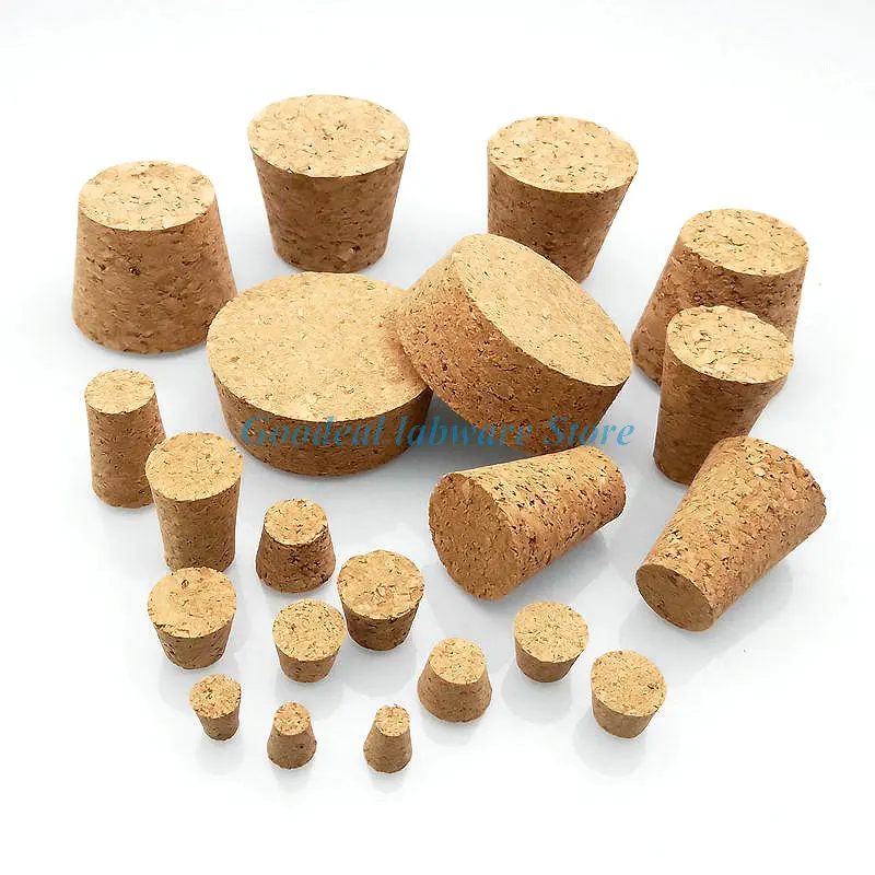 100/200/500pcs Top DIA 7.5mm to 54mm Wooden Cork Lab Glass Bottle Stopper Kettle Pudding Bottle Cork plug Test Tube Wood Cap