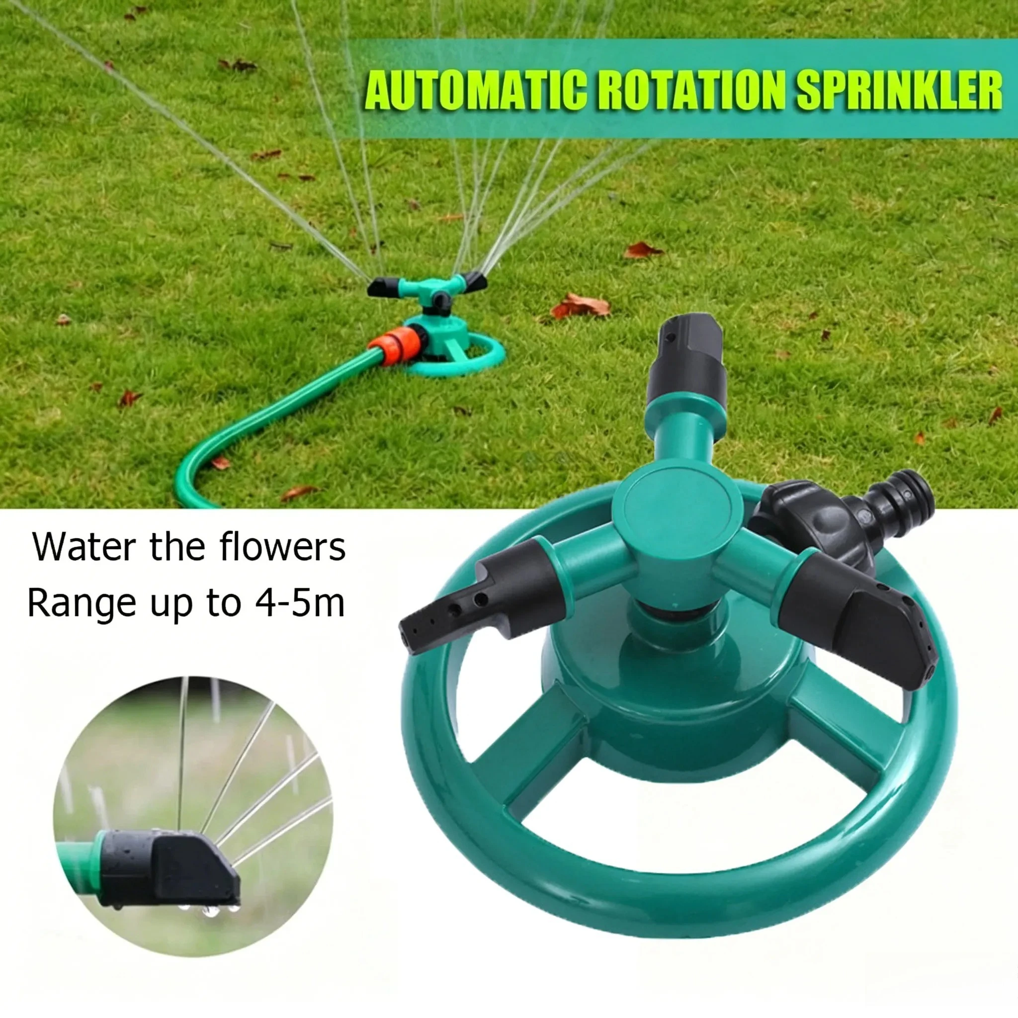 1/2pc Sprinkler Nozzle 360 Degree Automatic Rotating Water Spray Garden Lawn Automatic Sprinkler Garden Watering Irrigation Tool