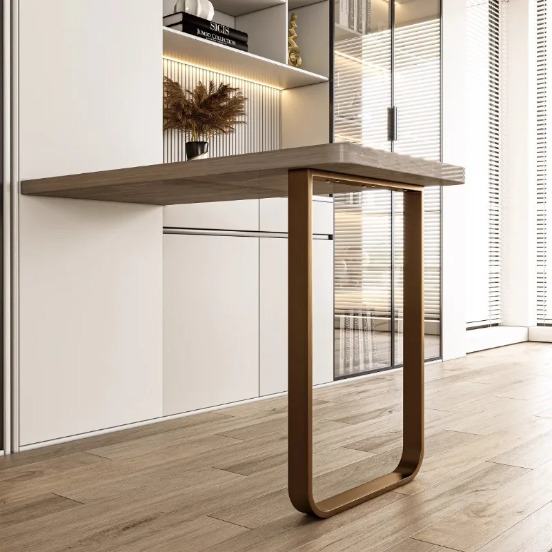 

Customized arc trapezoidal bar table foot unilateral table leg bracket desk rack desk dining table foot stainless steel support